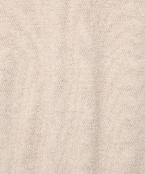 Typograph Logo Round Neck Cardigan Beige