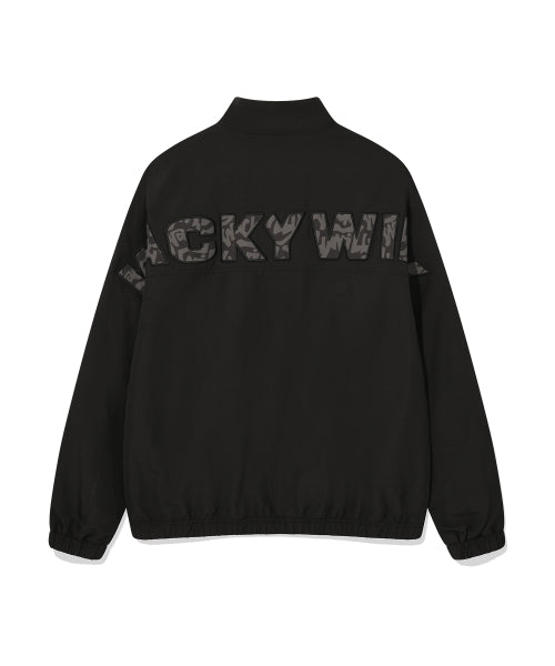Back lettering high neck pull-up black