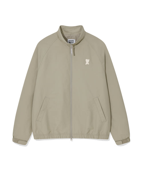 Back Lettering High-Neck Pull-Up Beige