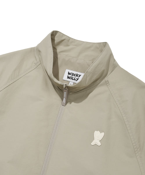 Back Lettering High-Neck Pull-Up Beige