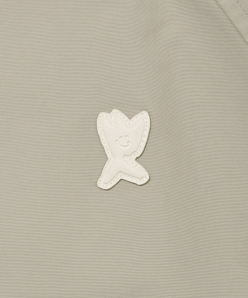 Back Lettering High-Neck Pull-Up Beige