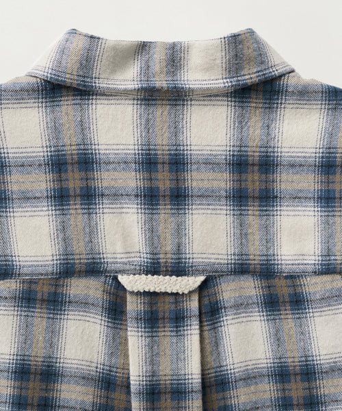 (W) Classic Flannel Check Shirt Blue
