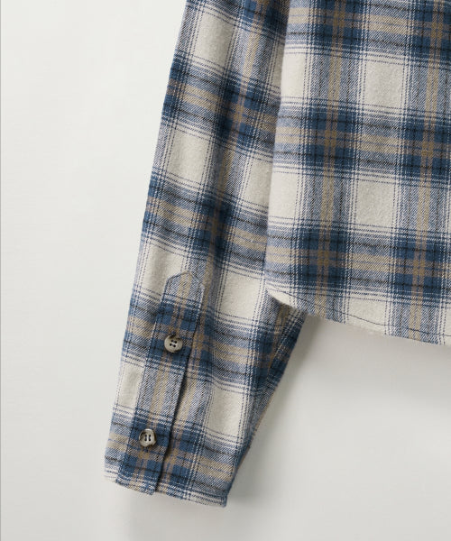(W) Classic Flannel Check Shirt Blue