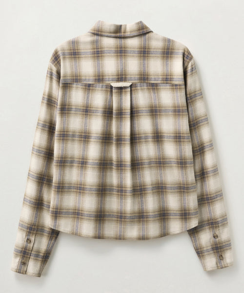 (W) Classic Flannel Check Shirt Beige