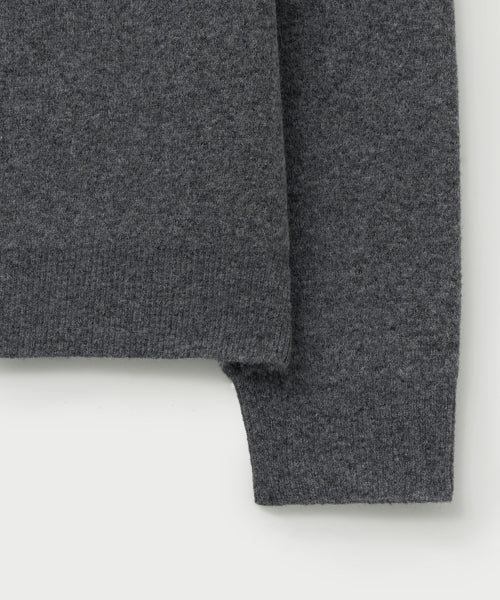 Basic Logo Jacquard Crew Neck Knit Charcoal