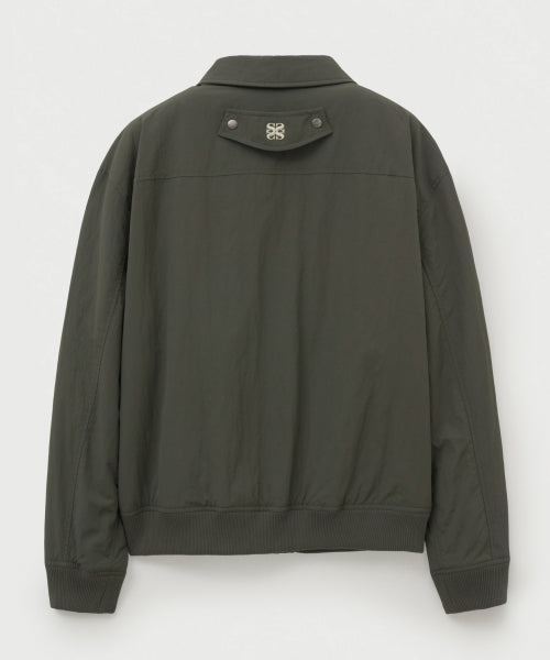 Maron Nylon Padded Bomber Jacket Khaki