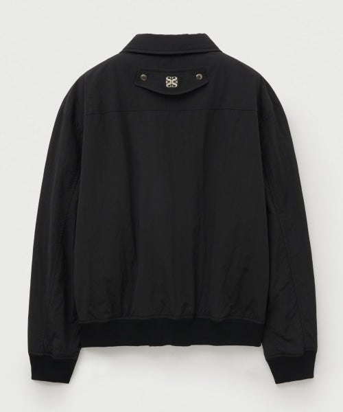 Maron Nylon Padded Bomber Jacket Black
