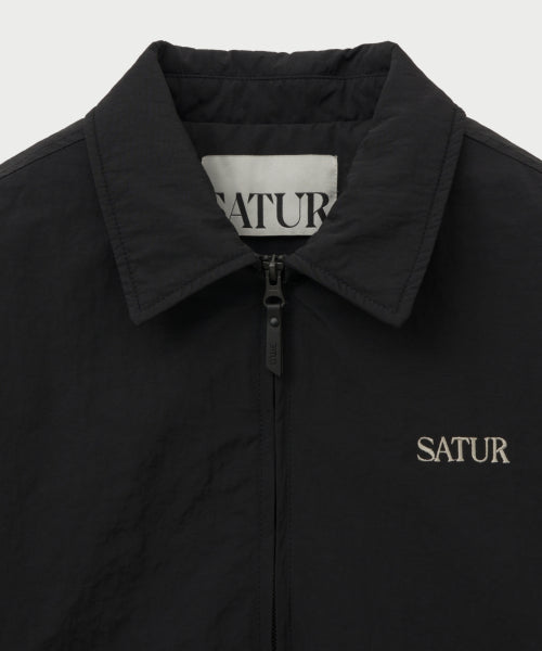 Maron Nylon Padded Bomber Jacket Black