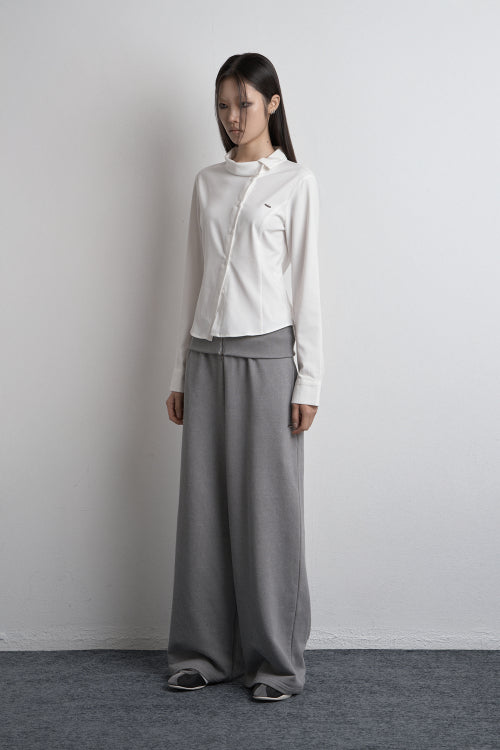 DIAGONAL UNBALANCED SHIRT WHITE