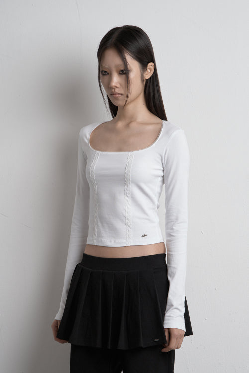 TWIN LACE LONG SLEEVE WHITE
