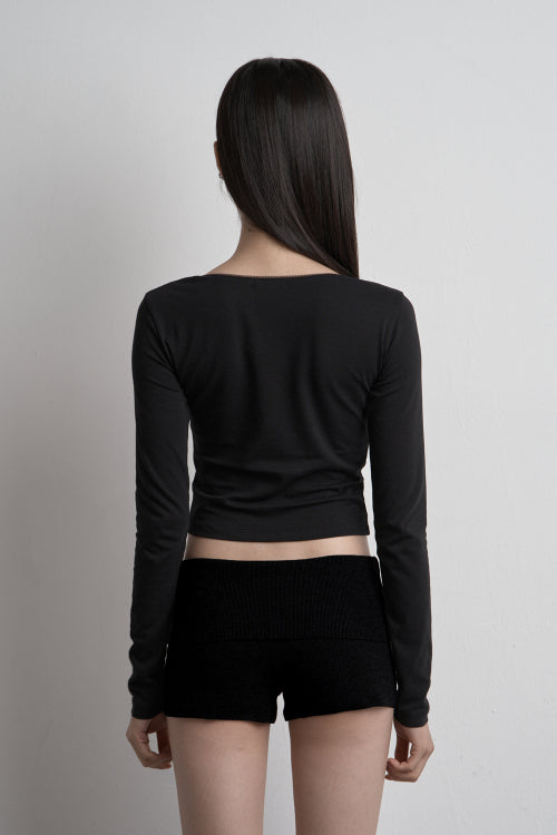 TWIN LACE LONG SLEEVE BLACK