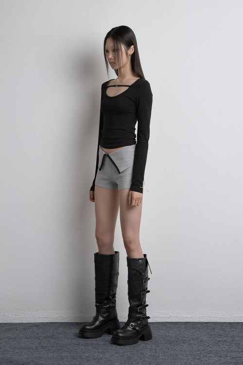 TWO-WAY BUCKLE LONG SLEEVE BLACK