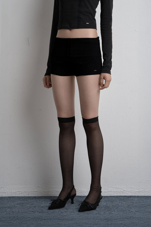 POLD TWO-WAY KNIT SHORTS BLACK