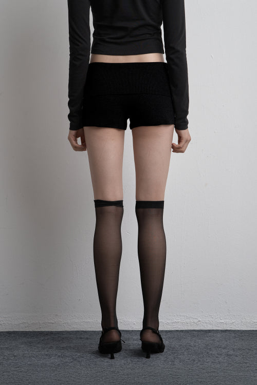 POLD TWO-WAY KNIT SHORTS BLACK