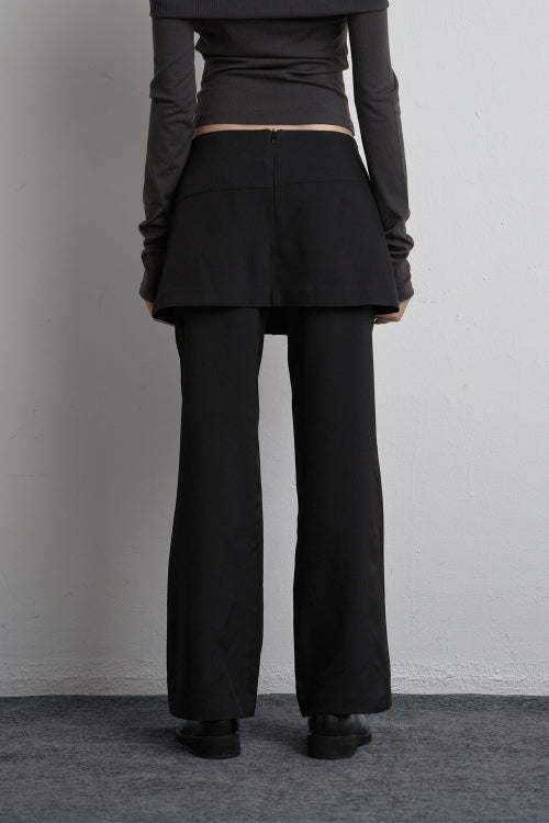 UNBALANCED SKIRT PANTS BLACK