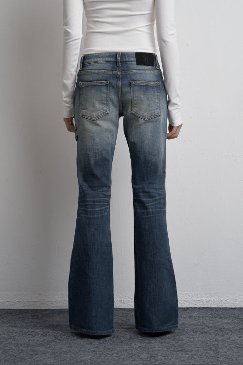 CARGO PAINTING DENIM PANTS BLUE