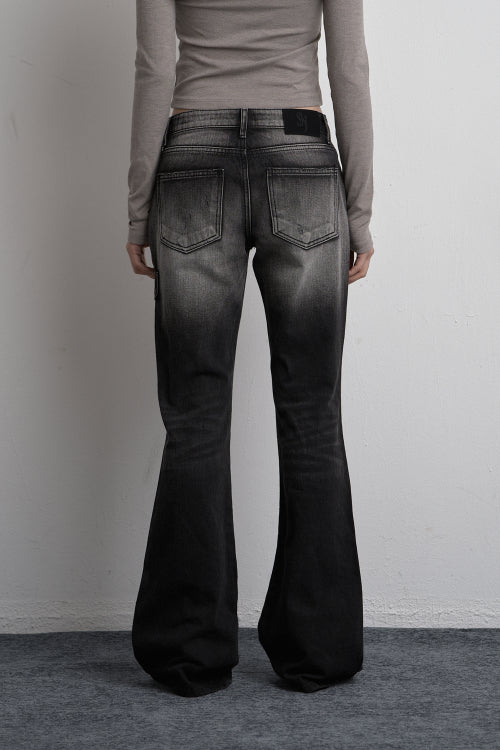 CARGO PAINTING DENIM PANTS BLACK