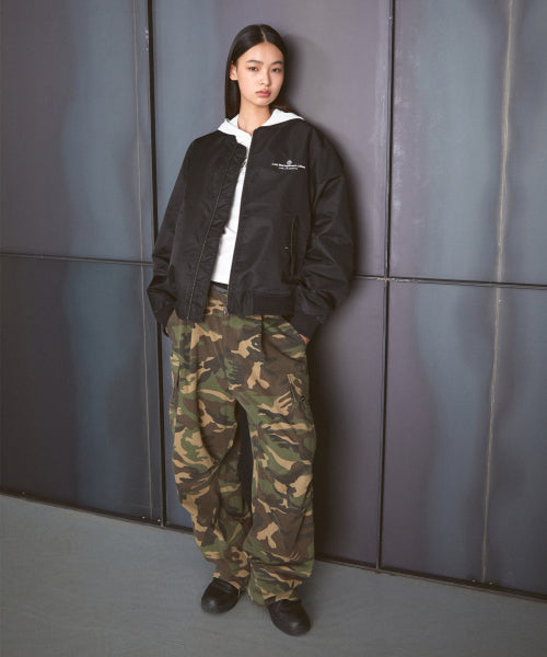 WIDE CARGO PANTS black