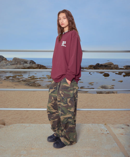 WIDE CARGO PANTS black