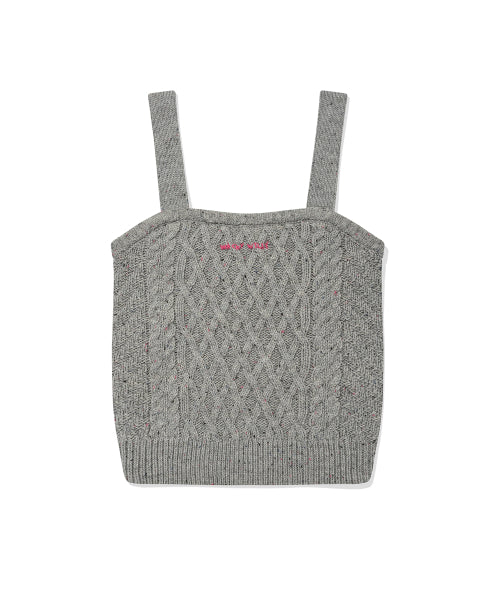 Women's Cable Knit Bustier Gray