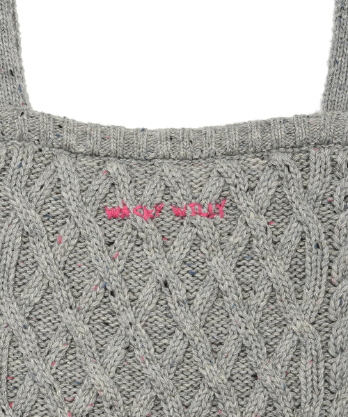 Women's Cable Knit Bustier Gray