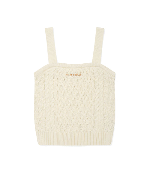Women's Cable Knit Bustier Cream