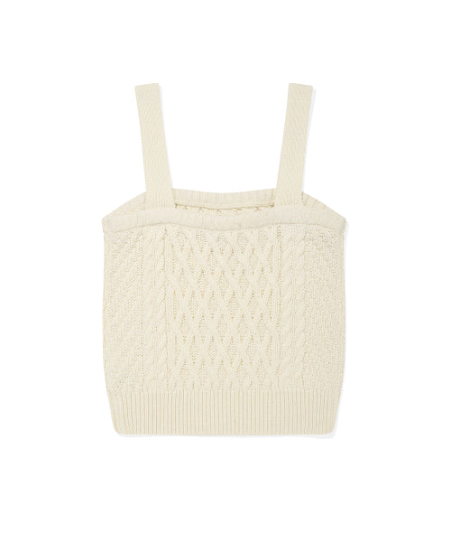 Women's Cable Knit Bustier Cream