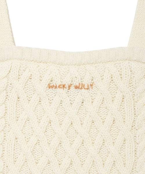 Women's Cable Knit Bustier Cream