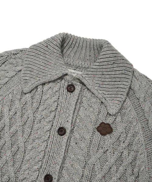 Women's Cable Cara Cardigan Gray