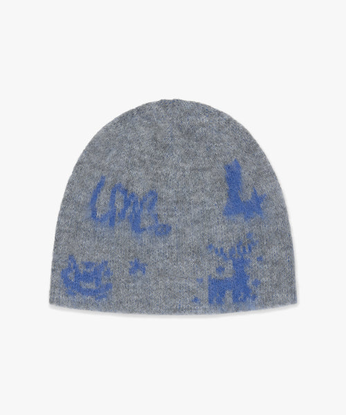 GRAPHIC UNCUFFED BEANIE charcoal