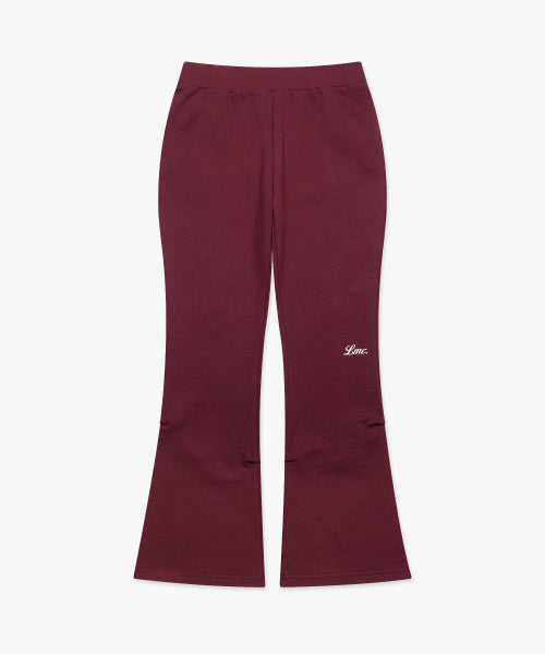 WM SHIRRING BOOTS CUT SWEAT PANTS burgundy