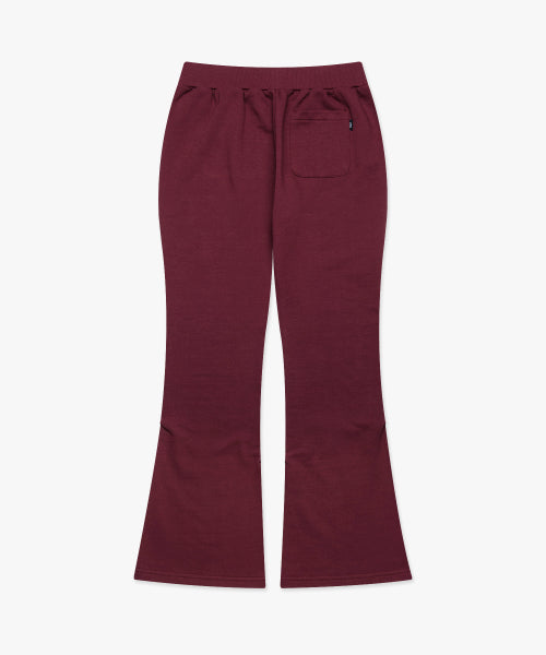 WM SHIRRING BOOTS CUT SWEAT PANTS burgundy