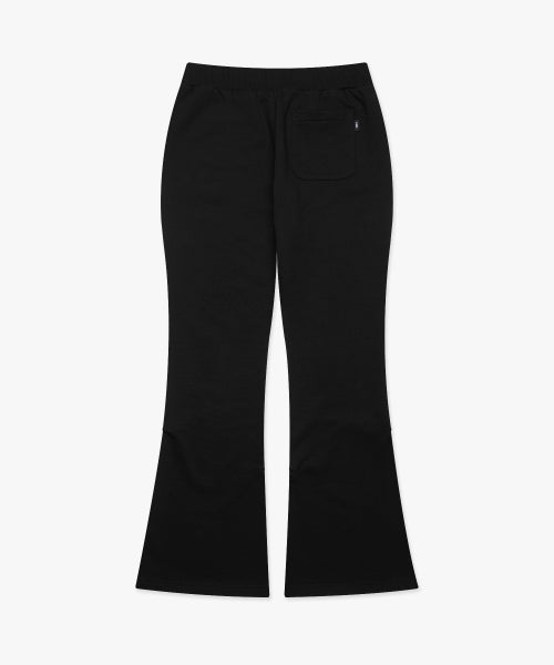 WM SHIRRING BOOTS CUT SWEAT PANTS black