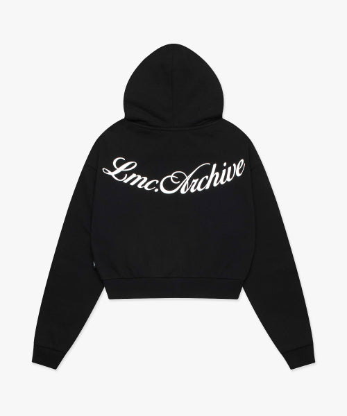 WM BACK LETTERING CROPPED HOODIE black