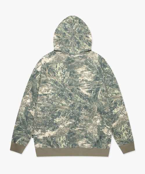 OVAL GLOBE WAFFLE ZIP-UP HOODIE multi