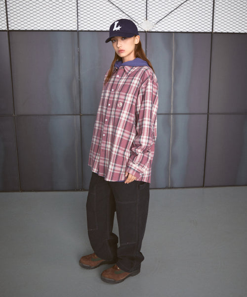 FLANNEL PLAID SHIRT pink