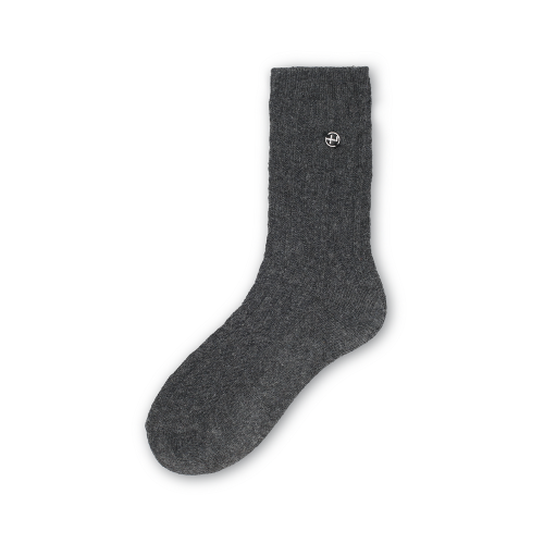 Cable Knit Socks Dark Gray FLOTFA3L09