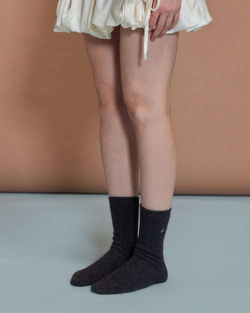 Cable Knit Socks Dark Gray FLOTFA3L09