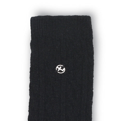 Cable Knit Socks Black FLOTFA3L08