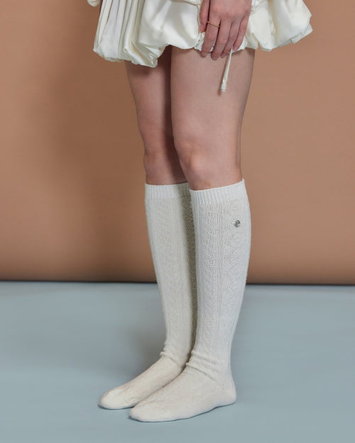 Ni Hi Wool Socks Ivory FLOTFA3L04