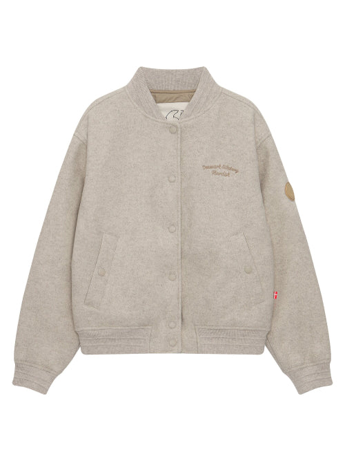 Varsity Jacket - W_OATMEAL MELANCE