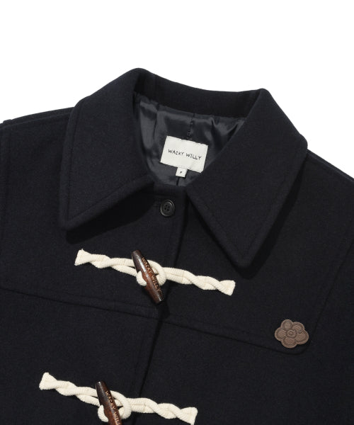 Women's Wool Duffel Midi Coat Navy