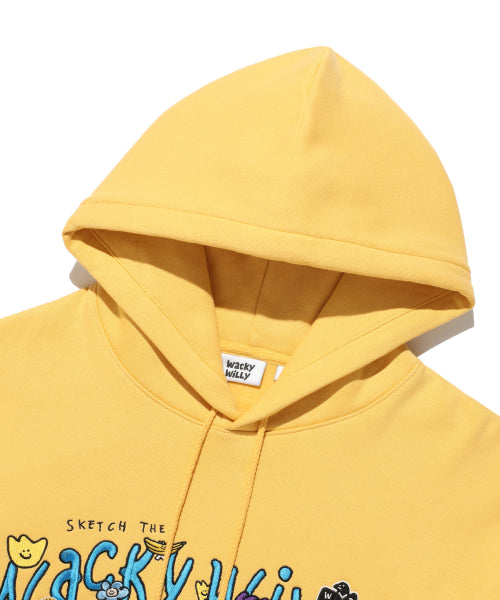 Embroidered logo hooded yellow