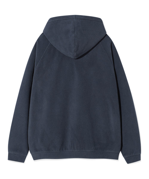 Fleece Hood Half Zip-Up Navy