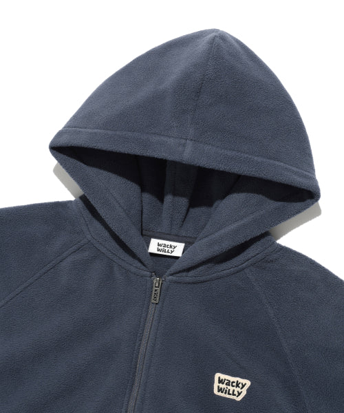 Fleece Hood Half Zip-Up Navy