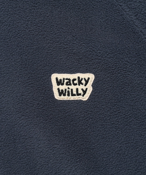Fleece Hood Half Zip-Up Navy