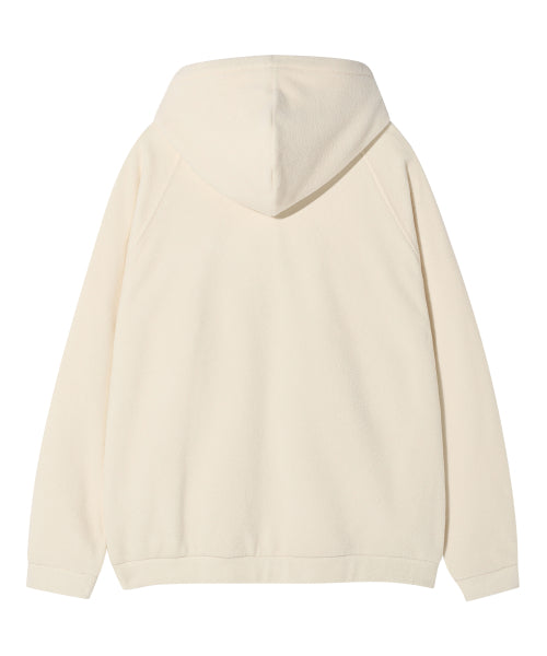 Fleece Hood Half Zip-Up Cream