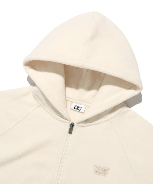 Fleece Hood Half Zip-Up Cream