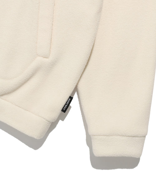 Fleece Hood Half Zip-Up Cream