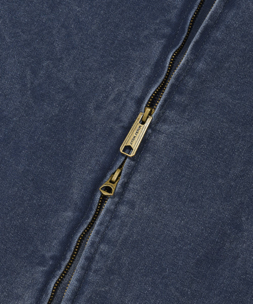 collar coloring work jacket blue